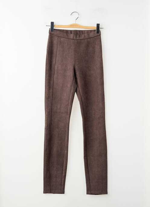 Colant țesătură suedină talie înaltă maro ROSNER femme