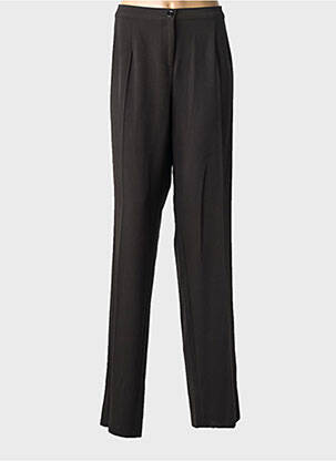 Pantalon drept talie cu cleme mărime normală negru ELENA MIRO femme