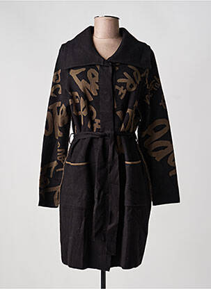 Palton lung croială cambrată fără glugă negru JOSEPH RIBKOFF femme