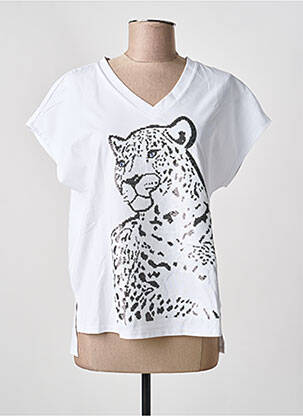 Tricou croială dreaptă mâneci scurte alb LOLA CASADEMUNT femme