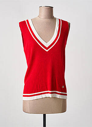 Pulover croială cambrată fără mâneci roșu LOLA CASADEMUNT femme