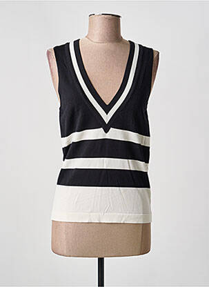 Pulover guler în v fără mâneci negru LOLA CASADEMUNT femme