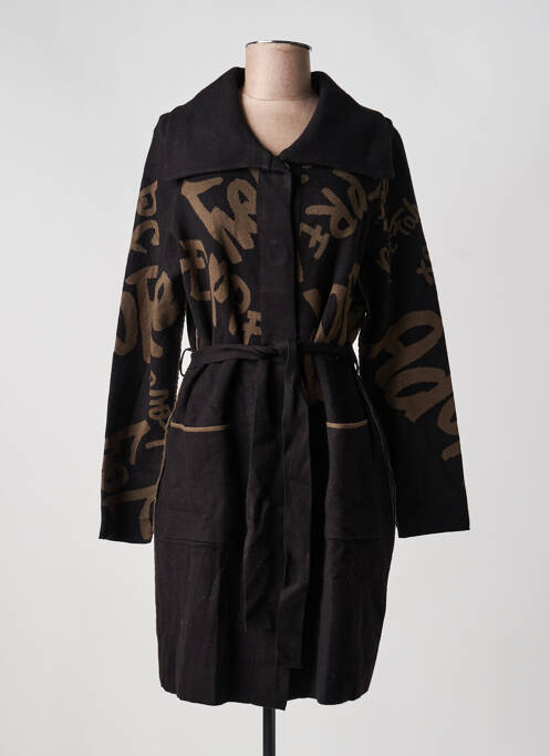 Palton lung croială cambrată fără glugă negru JOSEPH RIBKOFF femme