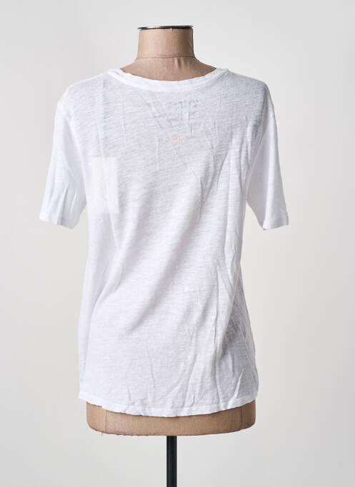 Tricou guler în v mâneci scurte alb GRACE femme