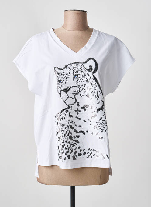 Tricou croială dreaptă mâneci scurte alb LOLA CASADEMUNT femme