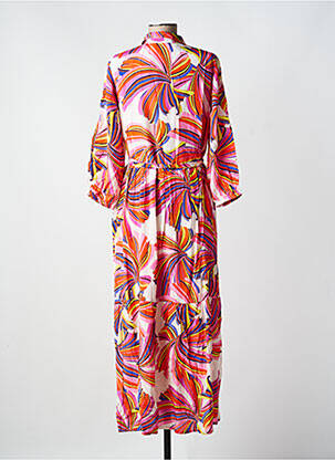 Rochie lungă croială fluidă mâneci 3/4 portocalie YESS. femeie