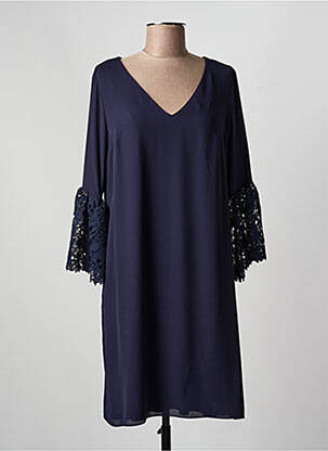 Rochie scurtă croială fluidă mâneci 3/4 albastru JOSEPH RIBKOFF femeie