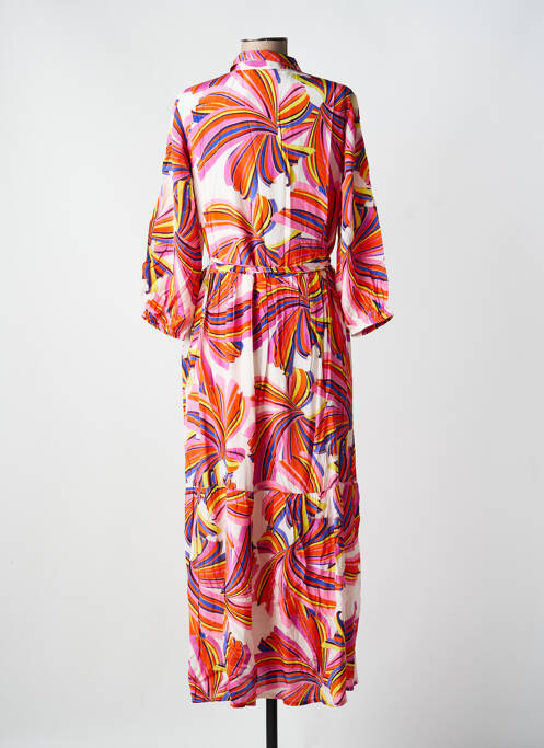 Rochie lungă croială fluidă mâneci 3/4 portocaliu YESS. femme