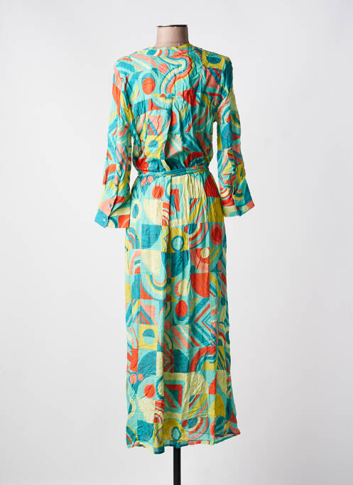 Rochie lungă mâneci lungi mâneci lungi albastru IVKO femme