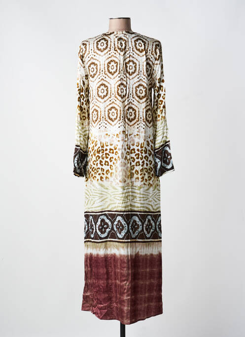 Rochie lungă mâneci lungi mâneci lungi maro GRACE femme