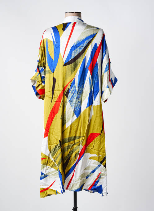 Rochie midi imprimeu fantezie mâneci scurte albastru LOLA CASADEMUNT femme