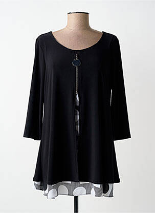 Tunică mâneci lungi guler rotund negru JOSEPH RIBKOFF femme