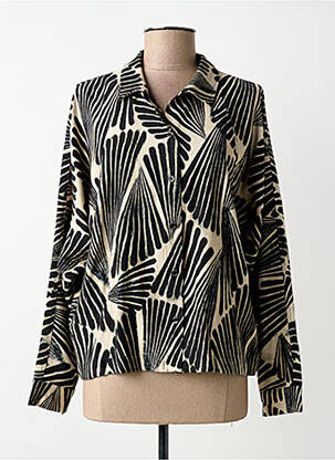 Cămașă imprimeu fantezie mâneci lungi negru INDIES femme