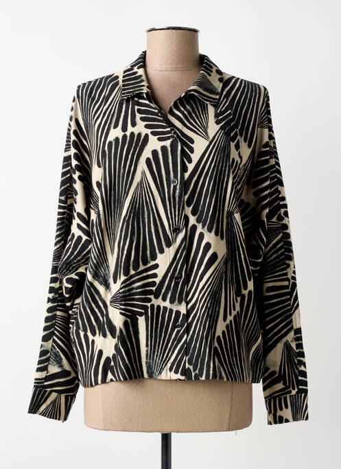 Cămașă imprimeu fantezie mâneci lungi negru INDIES femme