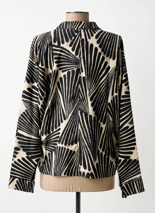 Cămașă imprimeu fantezie mâneci lungi negru INDIES femme