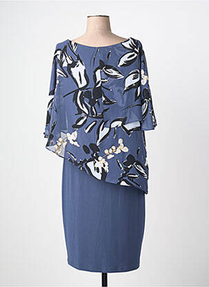 Rochie midi imprimeu floral mâneci scurte gri JOSEPH RIBKOFF femeie