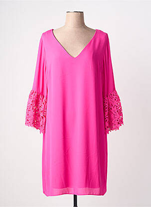 Rochie midi croială fluidă mâneci 3/4 roz JOSEPH RIBKOFF femeie