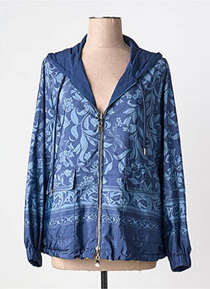 Jachetă vânt reversibil cu glugă albastru ELENA MIRO femme