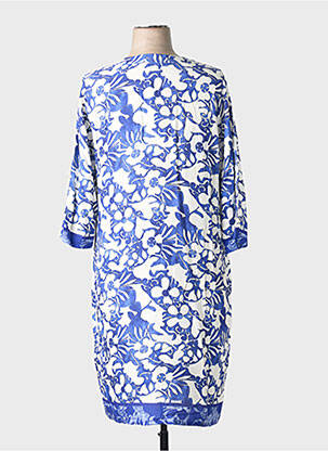 Rochie midi mâneci 3/4 mâneci 3/4 albastru LIKE ME. femeie