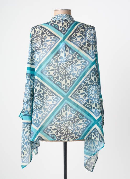 Tunică mâneci lungi țesătură crep albastru LESLIE femme