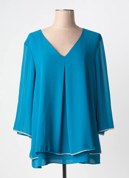 Tunică mâneci lungi țesătură crep albastru JOSEPH RIBKOFF femme