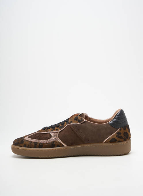 Adidași nubuc toc plat până la 3 cm maro REQINS femme