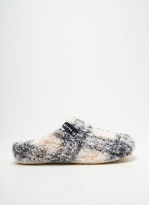 Papuci/pantofi de casă vârf rotund toc plat până la 3 cm gri VERBENAS femme