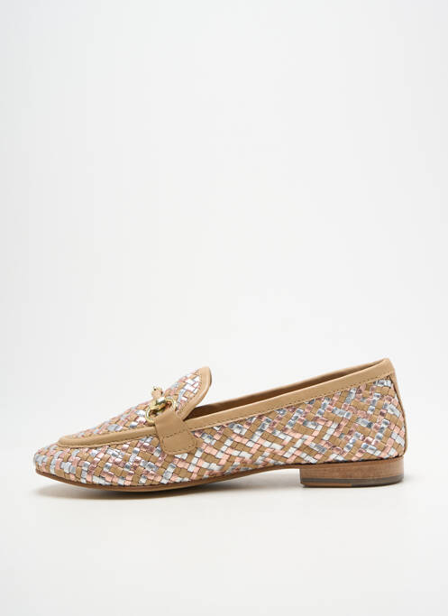 Mocasini țesătură satinată toc plat până la 3 cm bej COCO ET ABRICOT femme