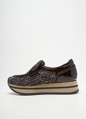 Mocasini material neted toc de 4 la 6 cm maro SOFTWAVES femeie