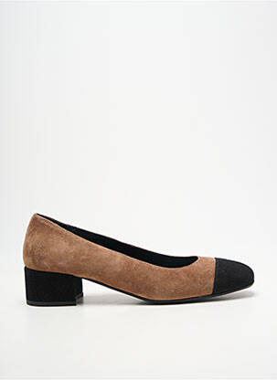 Pantofi cu toc toc pătrat toc de 4 la 6 cm maro REQINS femeie