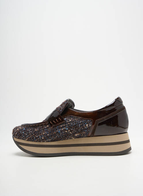 Mocasini material neted toc de 4 la 6 cm maro SOFTWAVES femme