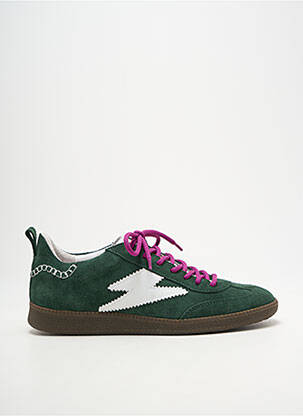 Adidași nubuc toc plat până la 3 cm verde SEMERDJIAN femeie