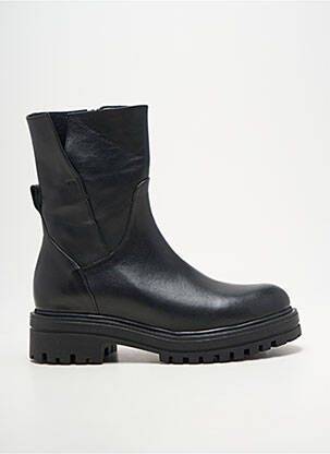 Botine/ghete țesătură satinată toc de 4 la 6 cm negru COCO ET ABRICOT femeie