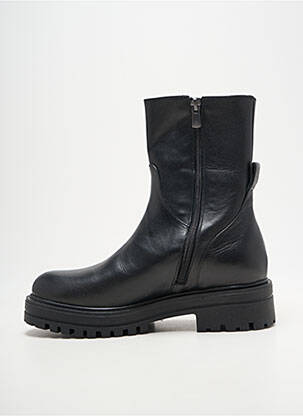 Botine/ghete țesătură satinată toc de 4 la 6 cm negru COCO ET ABRICOT femeie
