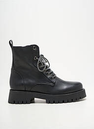 Botine/ghete țesătură satinată toc de 4 la 6 cm negru COCO ET ABRICOT femme