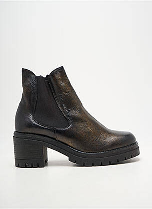 Botine/ghete material neted toc de 7 la 9 cm maro COCO ET ABRICOT femeie