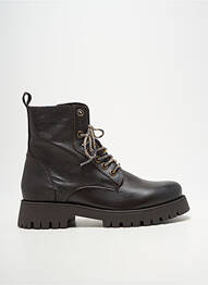 Botine/ghete țesătură satinată toc de 4 la 6 cm maro COCO ET ABRICOT femeie