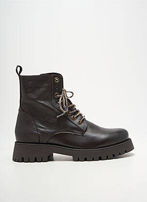 Botine/ghete țesătură satinată toc de 4 la 6 cm maro COCO ET ABRICOT femme