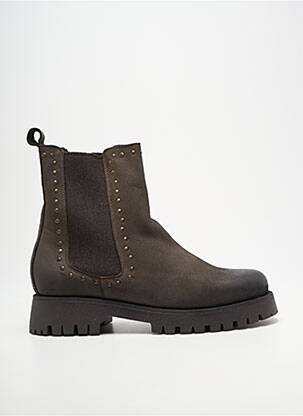 Botine/ghete țesătură satinată toc de 4 la 6 cm gri COCO ET ABRICOT femme