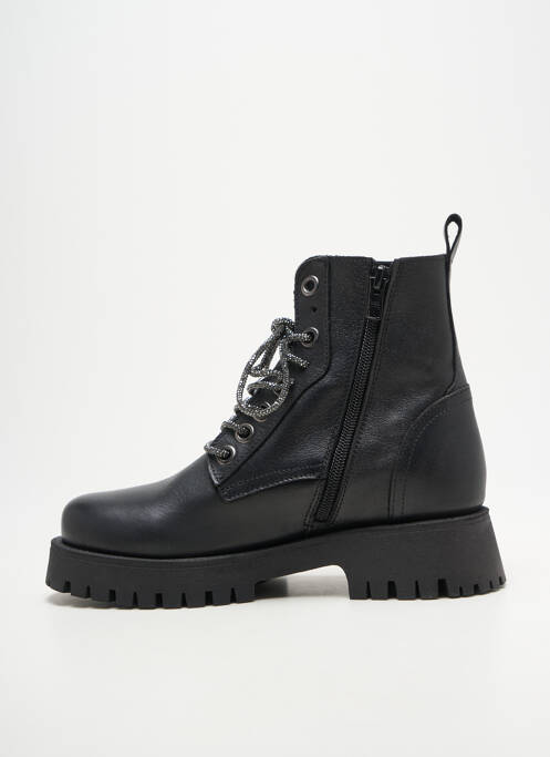 Botine/ghete țesătură satinată toc de 4 la 6 cm negru COCO ET ABRICOT femme