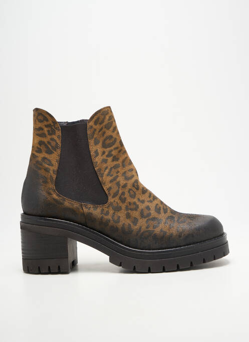 Botine/ghete toc pătrat toc de 7 la 9 cm maro COCO ET ABRICOT femme