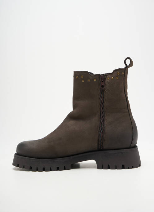 Botine/ghete țesătură satinată toc de 4 la 6 cm gri COCO ET ABRICOT femme