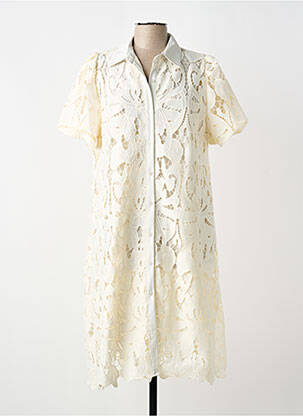 Rochie midi croială evazată mâneci scurte alb SENES femme