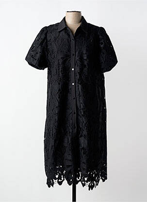 Rochie midi mâneci scurte mâneci scurte negru SENES femeie