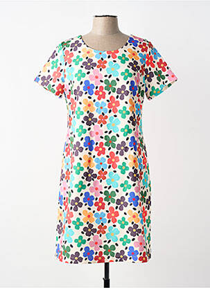 Rochie scurtă mâneci scurte mâneci scurte alb HIPPOCAMPE femeie