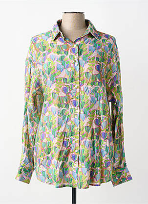 Cămașă imprimeu fantezie mâneci lungi verde KY CREATION femme