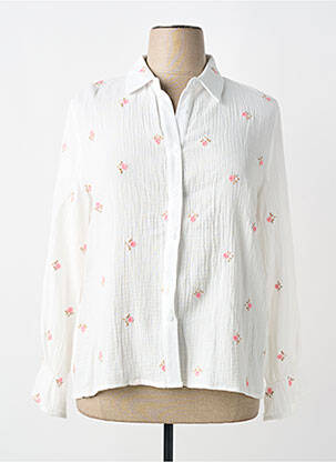 Cămașă croială dreaptă mâneci lungi alb BY ONE femme