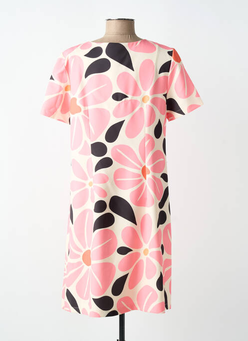 Rochie midi imprimeu fantezie mâneci scurte roz HIPPOCAMPE femme