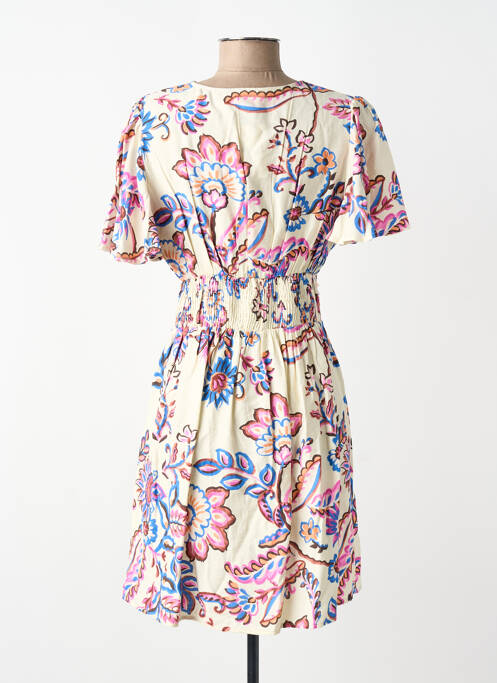 Rochie midi croială evazată mâneci scurte bej IKOONE&BIANKA femme