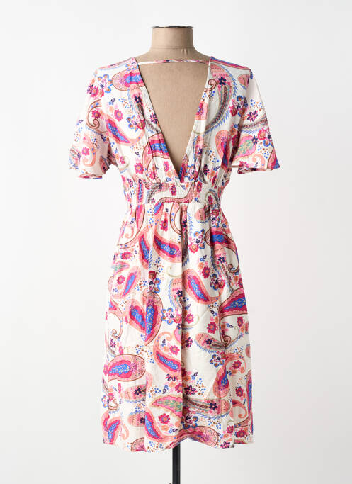 Rochie midi croială evazată mâneci scurte roz IN APRIL 1986 femme